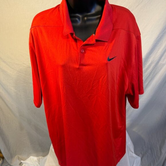 Nike Golf Polo Shirt Red Short Sleeve Mens Size XXL 2X Dri-Fit - Picture 1 of 3